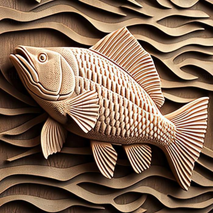 3D model Five  lane barbus fish (STL)